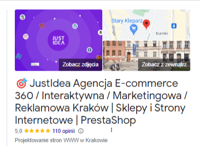 wizytowka google nazwa firmy