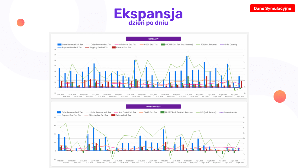 Ekspansja zagraniczna – profit i efektywność w podziale na kraje.