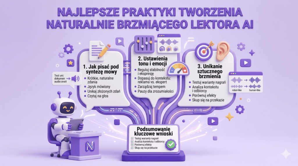 Najlepsze praktyki tworzenia naturalnie brzmiącego lektora AI