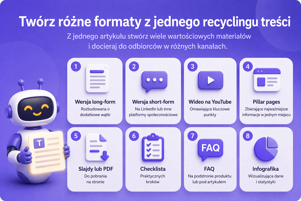 Twórz różne formaty z jednego recyclingu treści