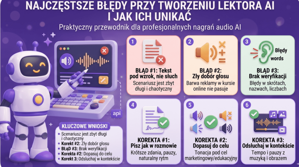Najczęstsze błędy przy tworzeniu lektora AI i jak ich unikać