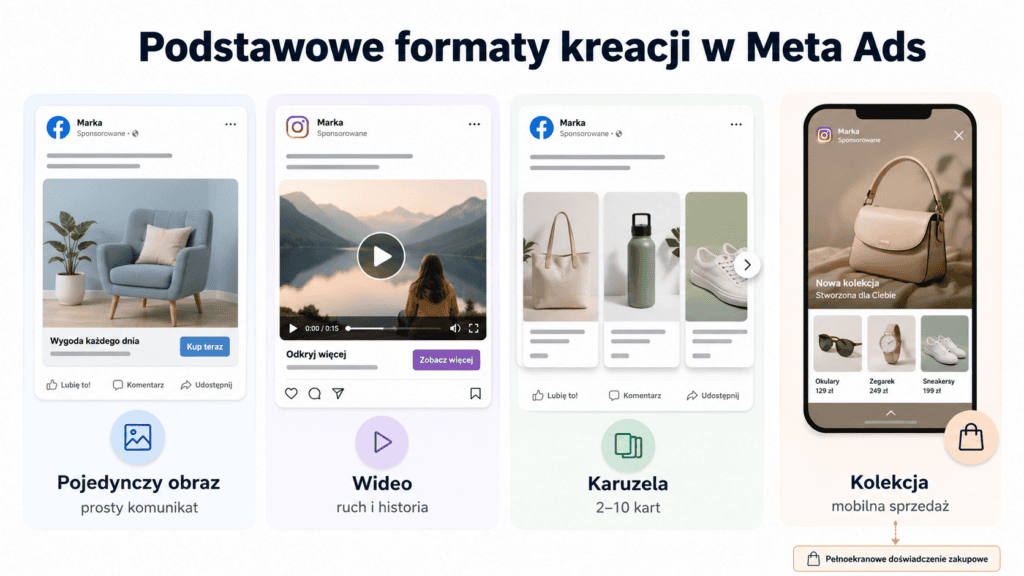 Podstawowe formaty kreacji w Meta Ads