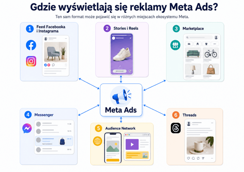 rodzaje reklam na Facebooku i umiejscowienia